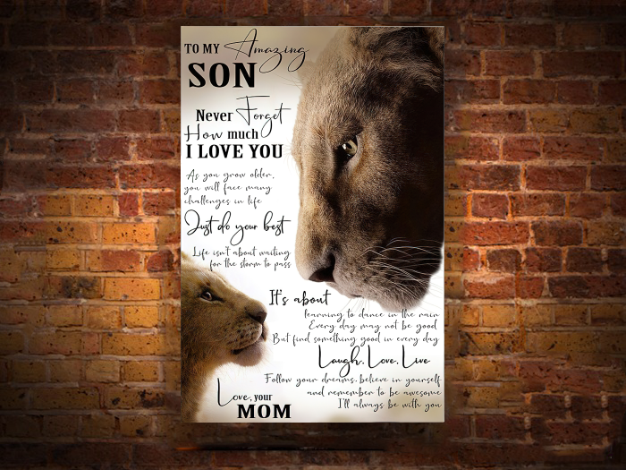 To My Amazing Son Never Forget How Much I Love You Lion Classic Metal Signs