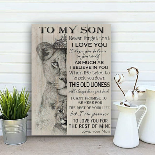 To My Son Never Forget That I Love You Lion Classic Metal Signs