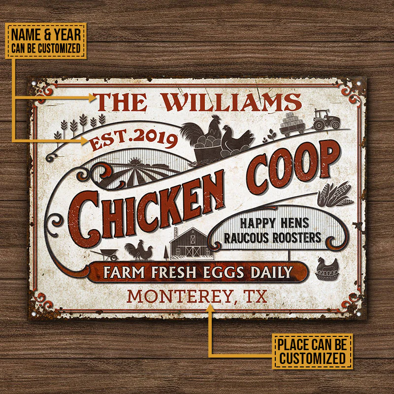 Personalized Chicken Coop Daily Customized Classic Metal Signs