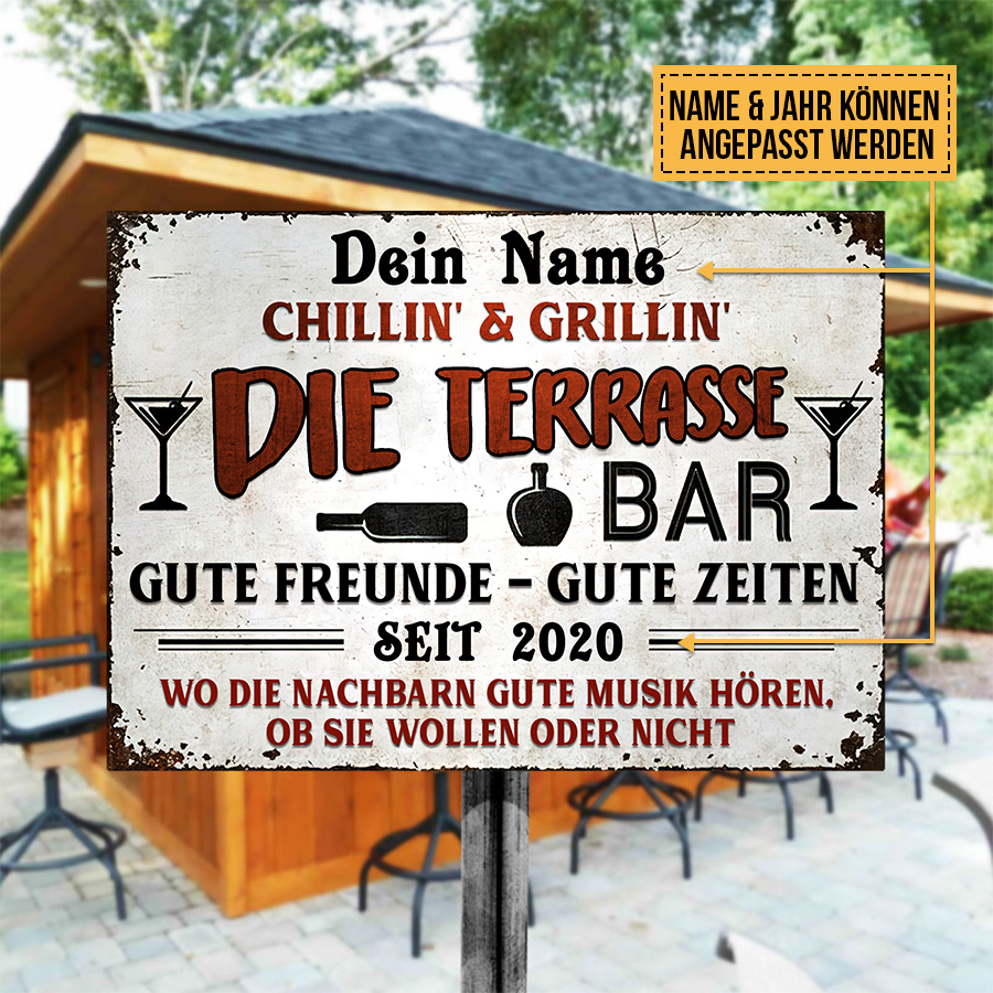 Die Terrasse - Klassisches Metallschild