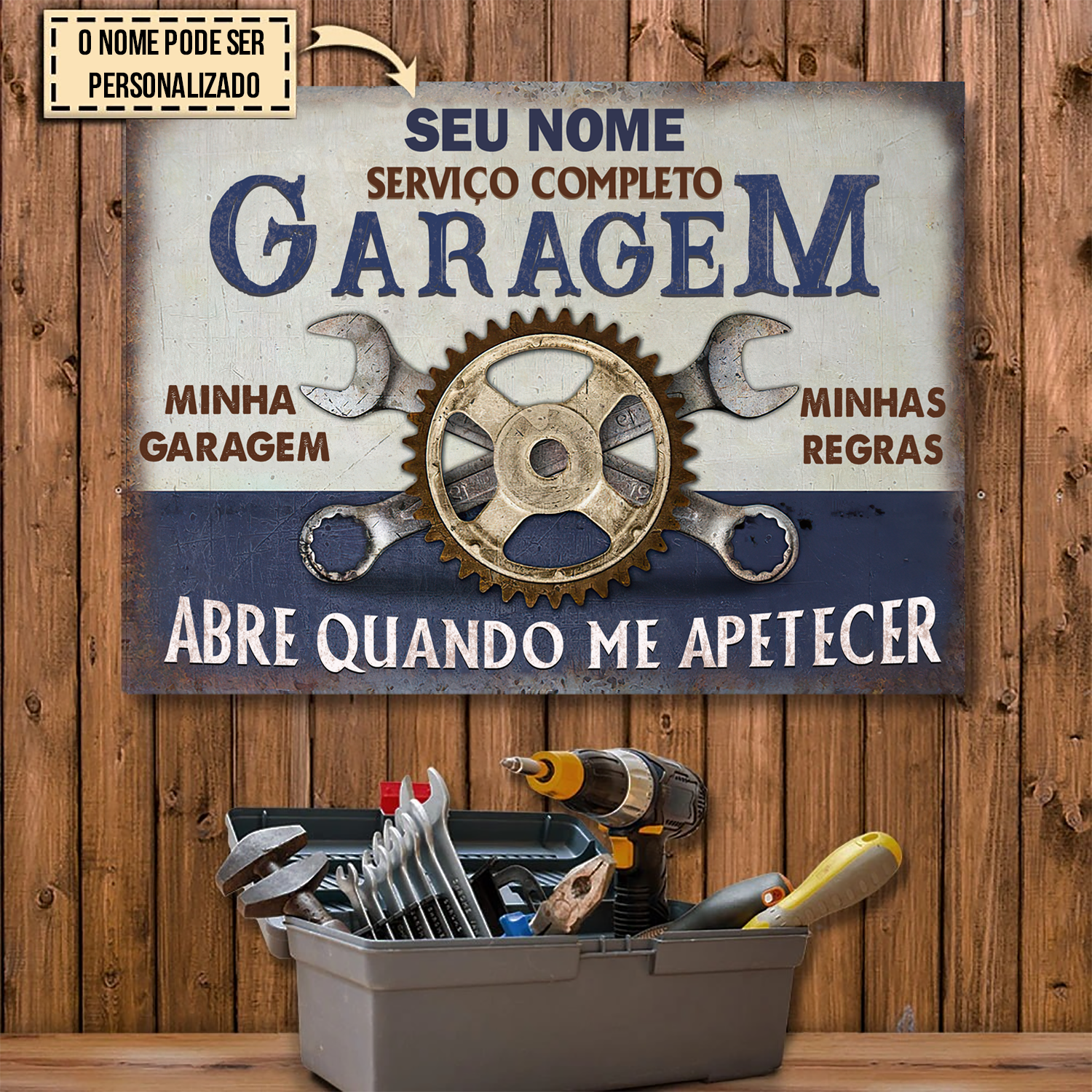 Minha garagem - Minhas regras - Sinal de metal clássico