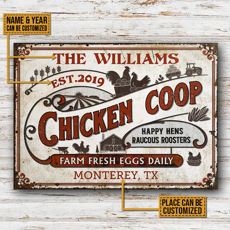 Personalized Chicken Coop Daily Customized Classic Metal Signs