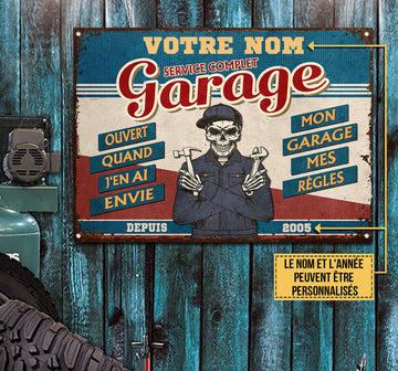 Service Complet Garage - Enseigne Métallique Classique