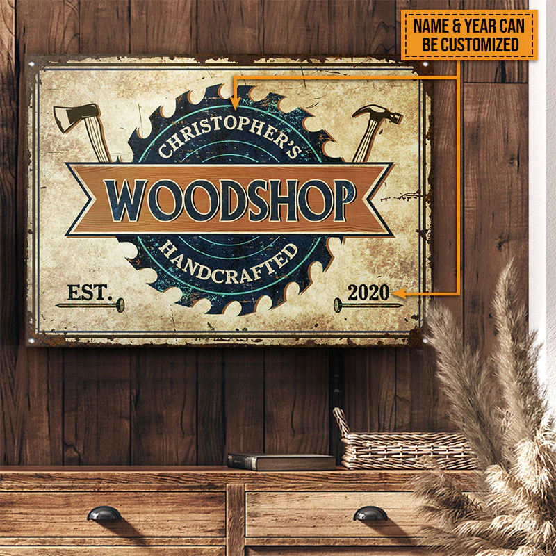 Carpenter Woodworking Hand Crafted Custom Classic Metal Signs