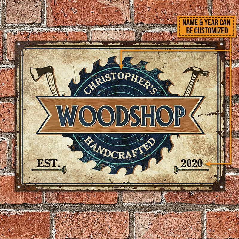Carpenter Woodworking Hand Crafted Custom Classic Metal Signs