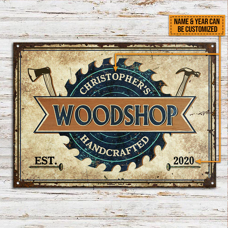 Carpenter Woodworking Hand Crafted Custom Classic Metal Signs