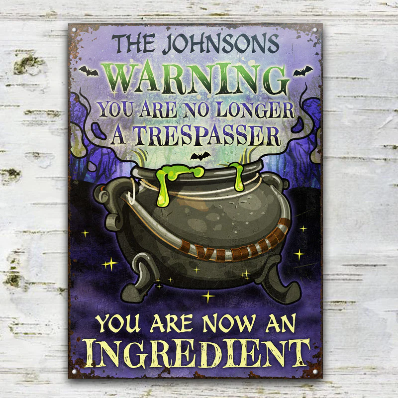 Cauldron Warning Witch Halloween Patio Yard Decor - Signes en métal classiques personnalisés personnalisés