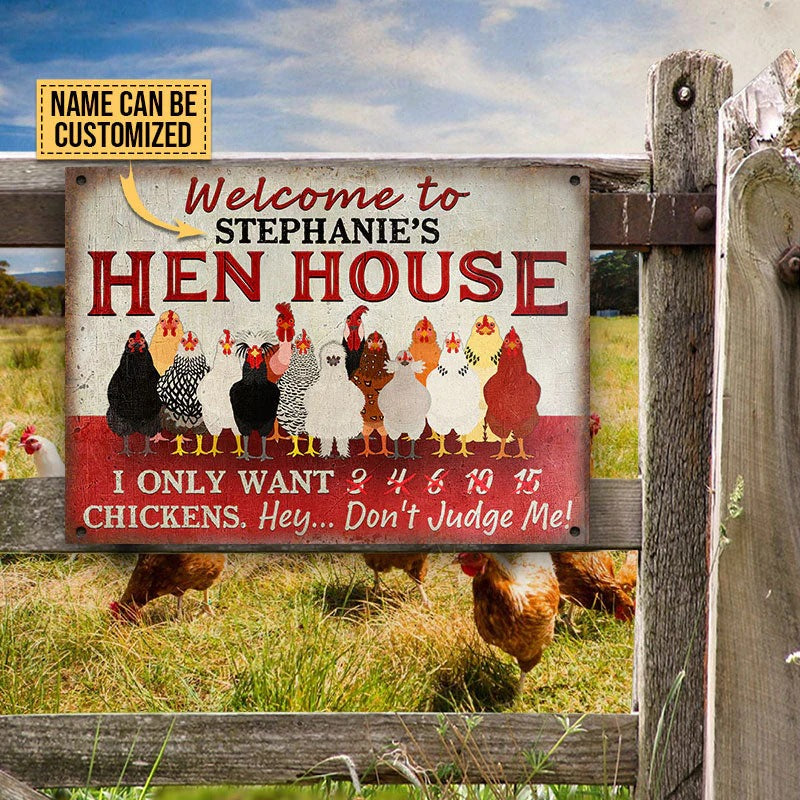 Hen Sign Chicken Coop Hen House Welcome Custom Classic Metal Signs – MetalSignsStore