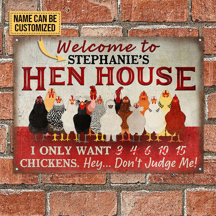 Chicken Coop Hen House Welcome Custom Classic Metal Signs