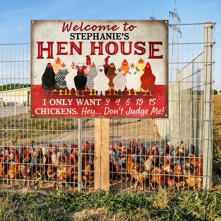 Chicken Coop Hen House Welcome Custom Classic Metal Signs