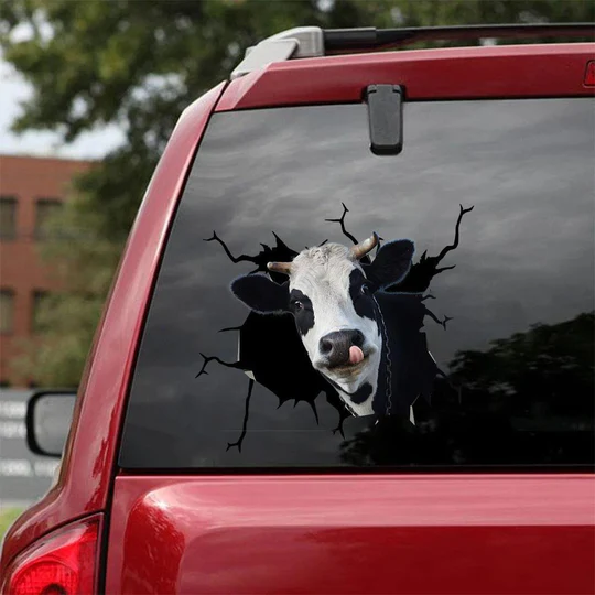 Autocollants de crack de vache laitière Autocollants magnétiques d'humour personnalisés Cadeaux de voyage