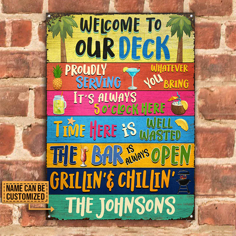 Deck Bar Grilling Willkommen bei Custom Classic Metal Signs