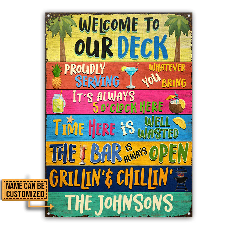 Deck Bar Grilling Welcome To Custom Classic Metal Signs