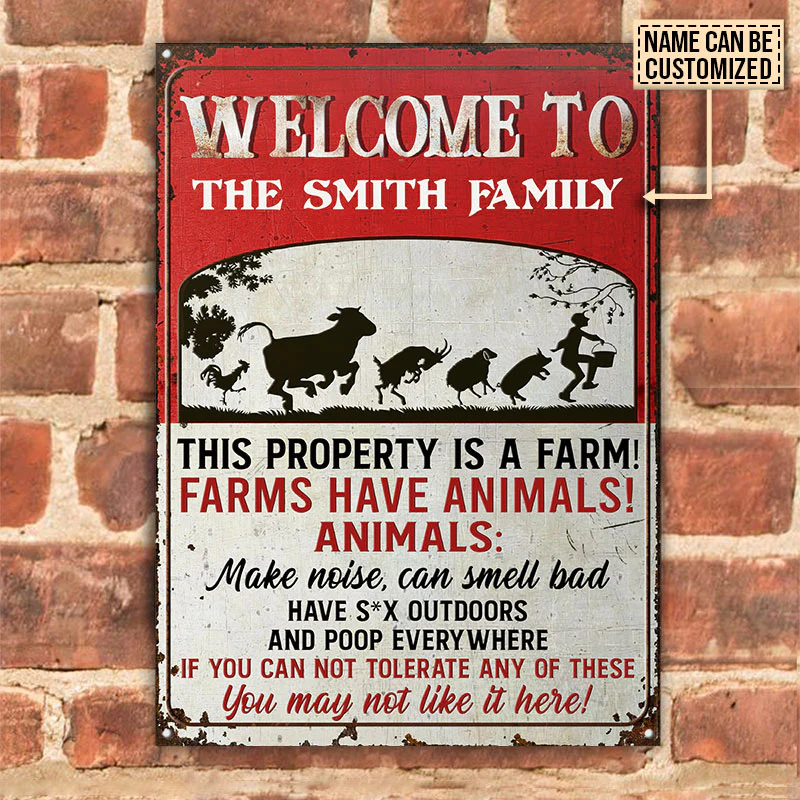 Farm This Property Is A Farm Custom Classic Metal Signs