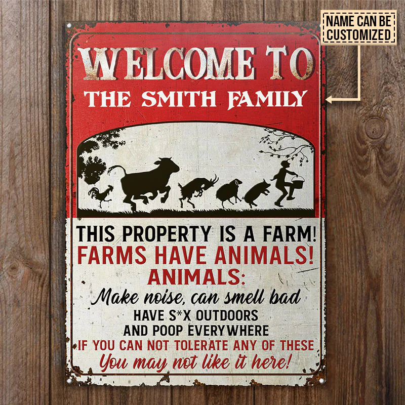 Farm This Property Is A Farm Custom Classic Metal Signs