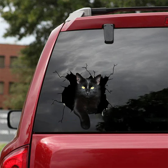 Lustige schwarze Katze Auto Aufkleber benutzerdefinierte die süßesten Aufkleber 25. Jahrestag Geschenke 