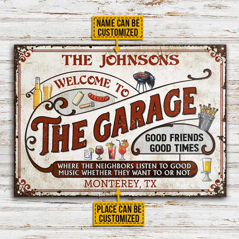 Garage Grilling Red Listen To The Good Music Custom Classic Metal Signs