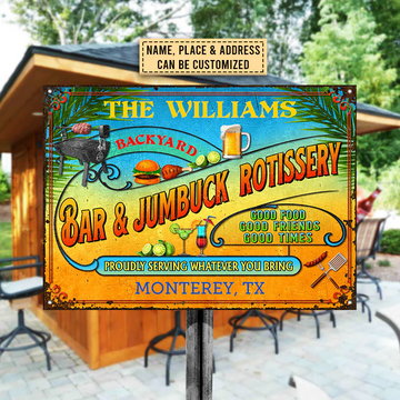 Smokehouse Summer Good Food Good Friends Customized Classic Metal Signs, Yard Sign, Grilling, Bar, Backyard