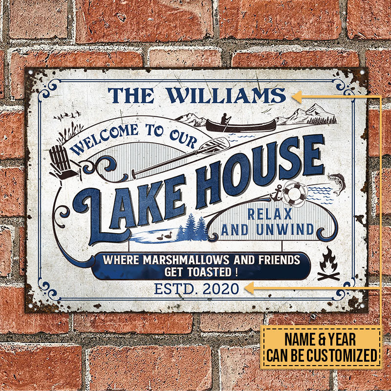 Lake House Get Toasted Custom Classic Metal Signs