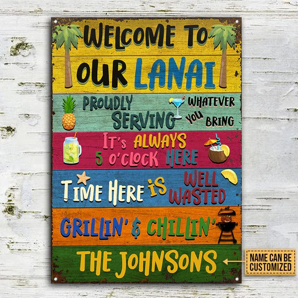 Lanai Welcome To Our Custom Classic Metal Signs