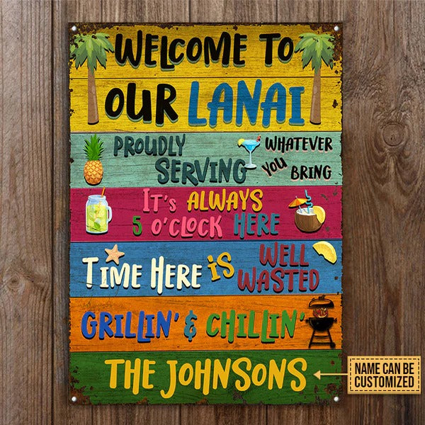 Lanai Welcome To Our Custom Classic Metal Signs