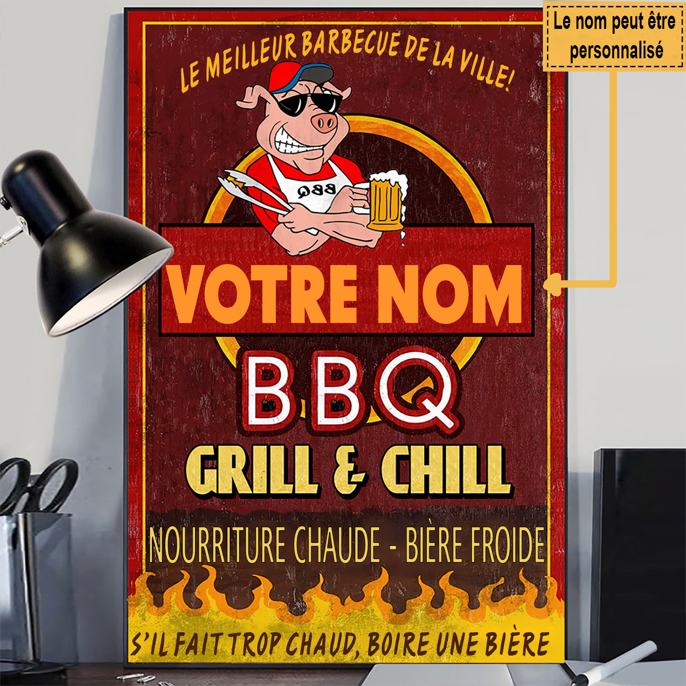 Le Meilleur Barbecue De La Ville - Enseigne Métallique Classique