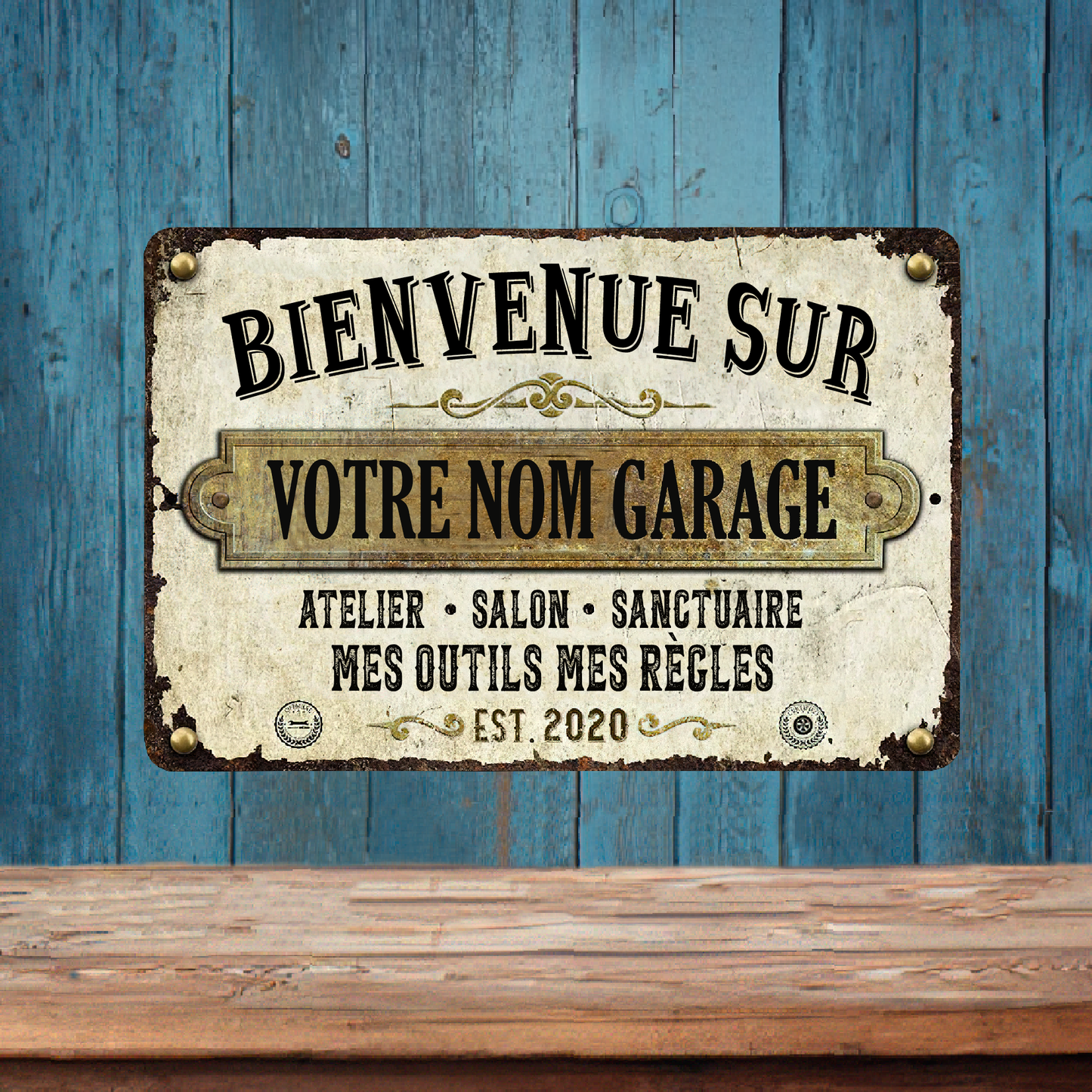 Garage Mes Outils Mes Règles - Enseigne Métallique Classique