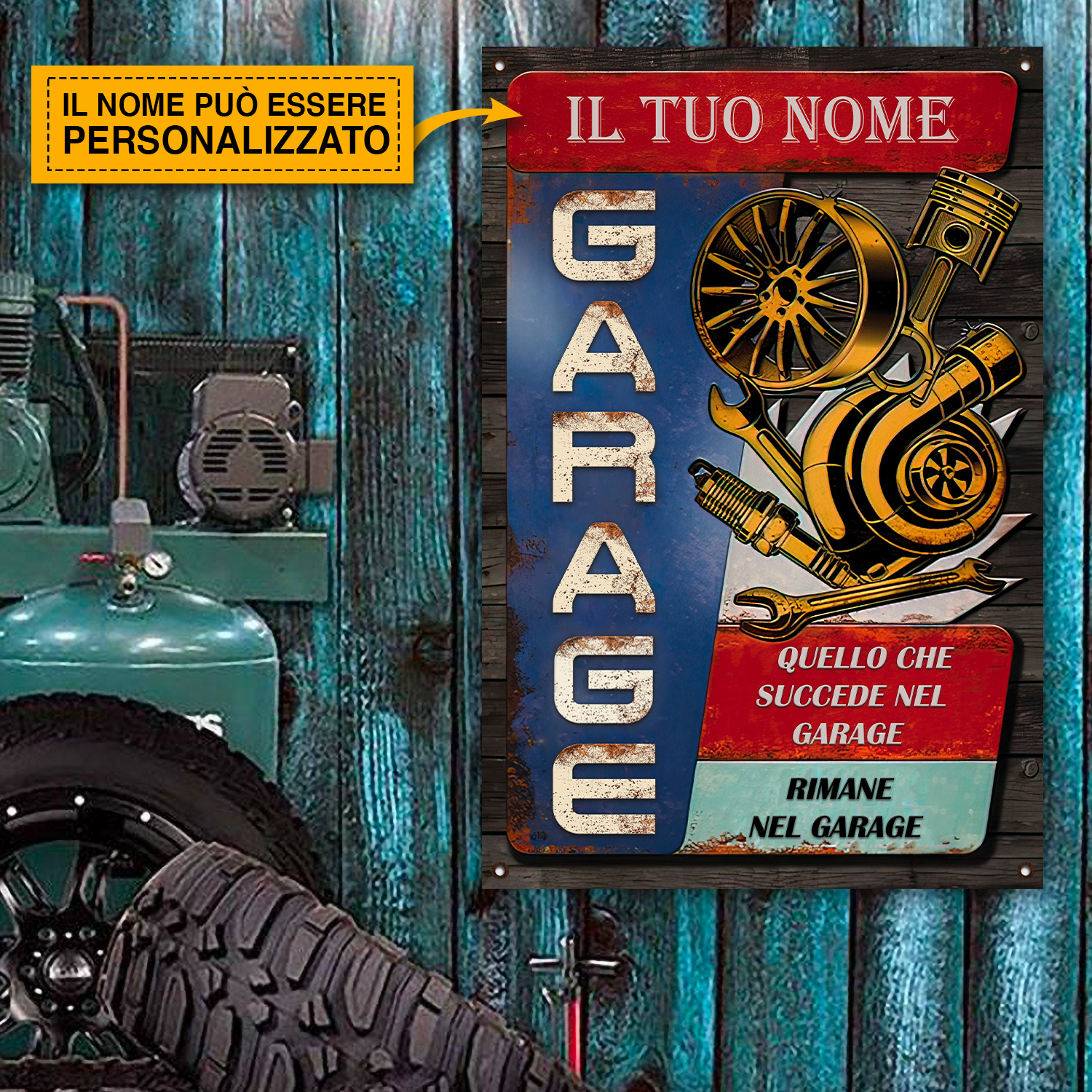 Officina Meccanica Di Auto - Classico Segno Di Metallo