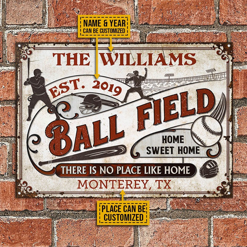 Baseball Sign Posts Personalized Baseball Field No Place Customized Classic Metal Signs ...