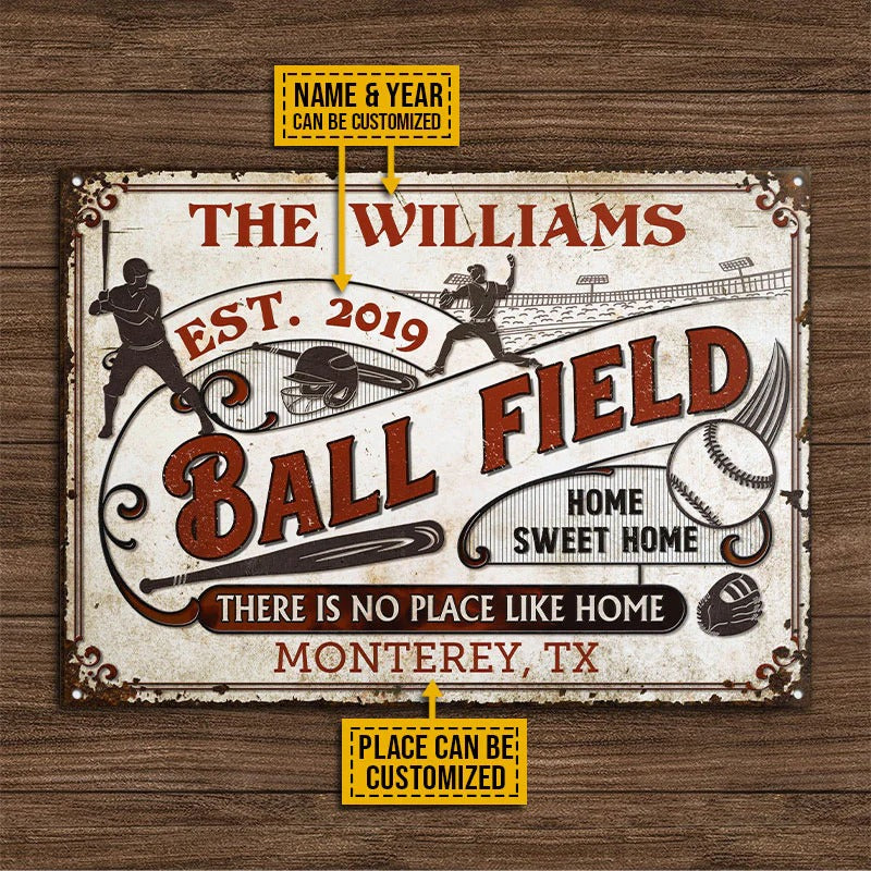 Personalized Baseball Field No Place Customized Classic Metal Signs