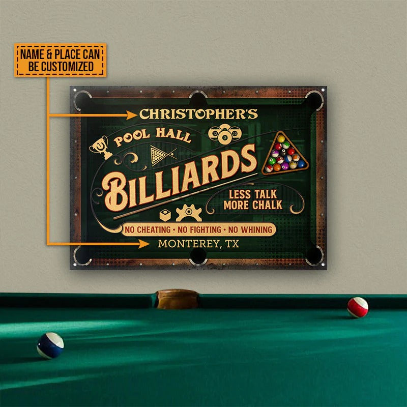 Personalisierte Billard Pool Hall Custom Classic Metallschilder