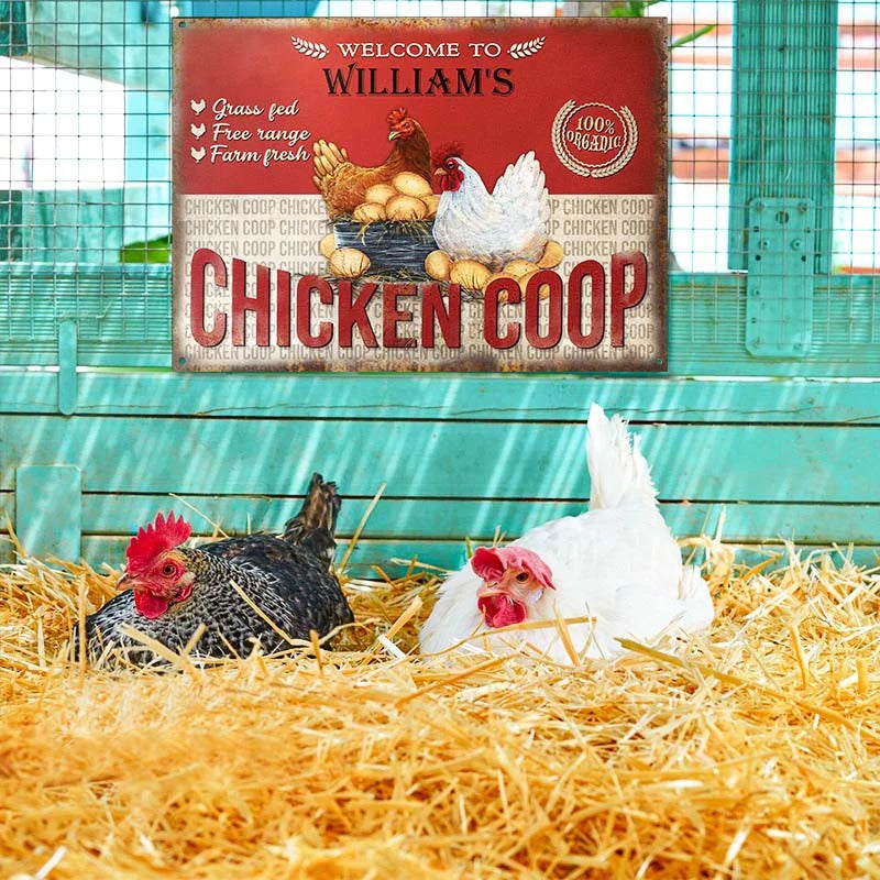 Personalized Chicken Coop Farm Fresh Customized Classic Metal Signs