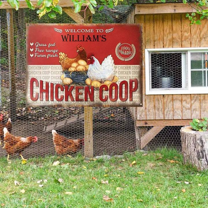 Personalized Chicken Coop Farm Fresh Customized Classic Metal Signs