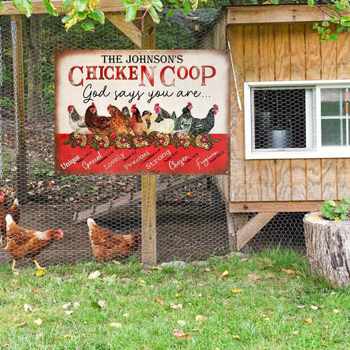 Personalized Chicken Coop God Says Customized Classic Metal Signs