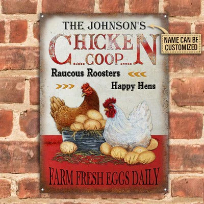 Personalized Chicken Coop Vertical Customized Classic Metal Signs