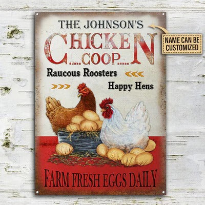 Personalized Chicken Coop Vertical Customized Classic Metal Signs