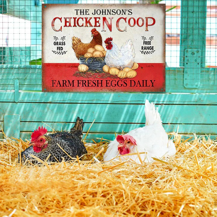 Personalized Chicken Grass Fed Free Range Customized Classic Metal Signs