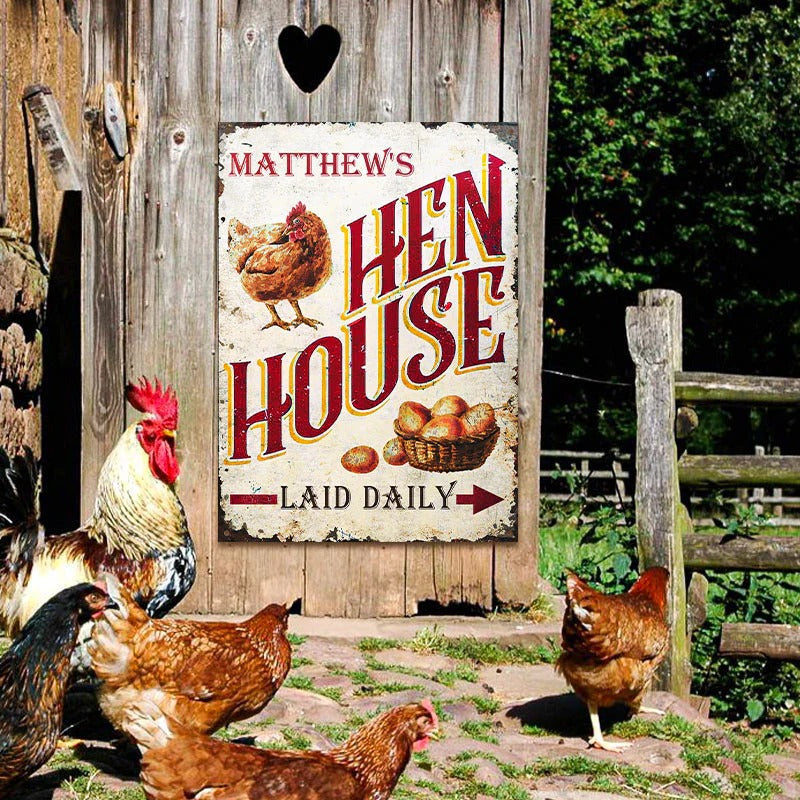 Personalized Chicken Hen House Daily Customized Classic Metal Signs
