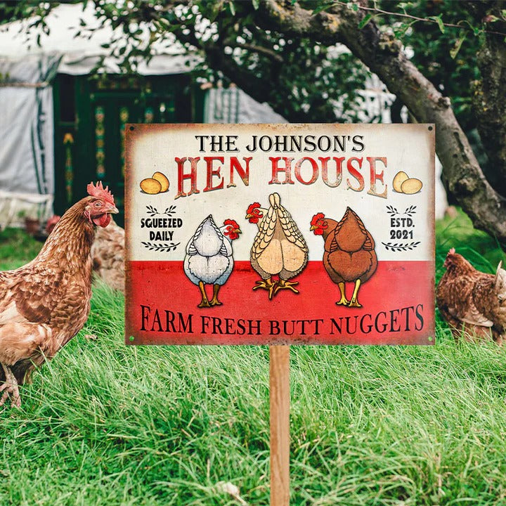 Personalized Chicken Hen House Nuggets Customized Classic Metal Signs