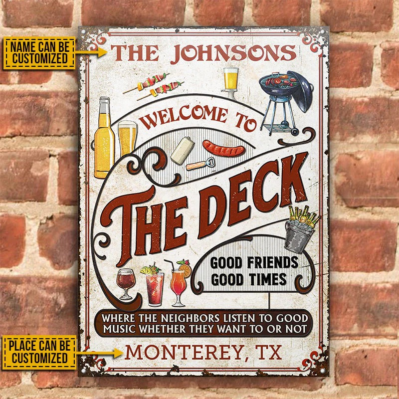 Personalisierte Deck Grillen Rot Hören Sie Die Gute Musik Vertikale Custom Klassische Metall Schilder