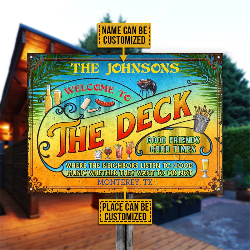 Personalized Deck Grilling Summer Listen To The Good Music Custom Classic Metal Signs