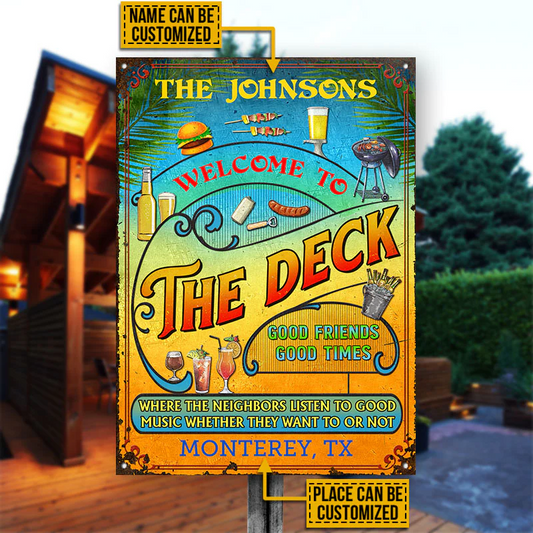 Personalized Deck Grilling Summer Listen To The Good Music Vertical Custom Classic Metal Signs