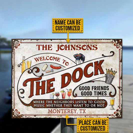 Custom Dock Grilling Red Listen To The Good Music Plaques métalliques classiques personnalisées