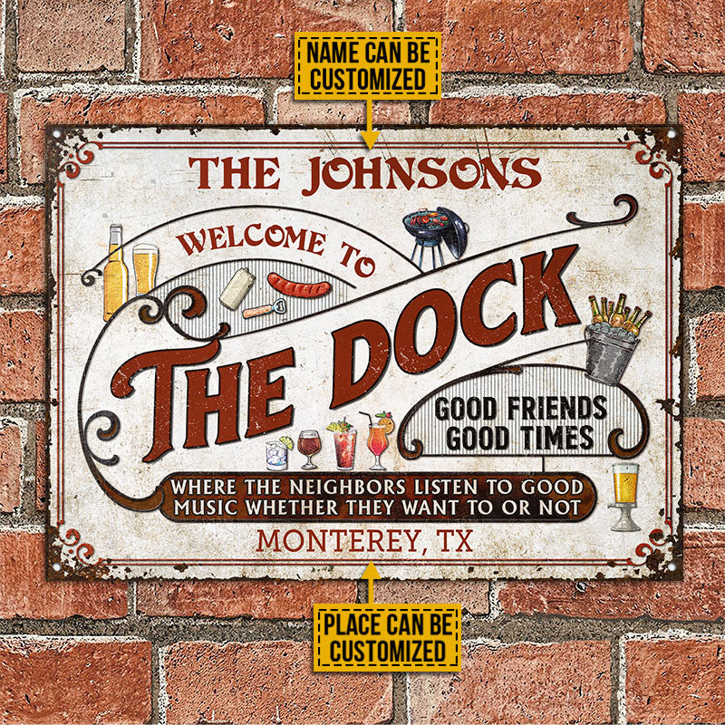 Custom Dock Grilling Red Listen To The Good Music Plaques métalliques classiques personnalisées