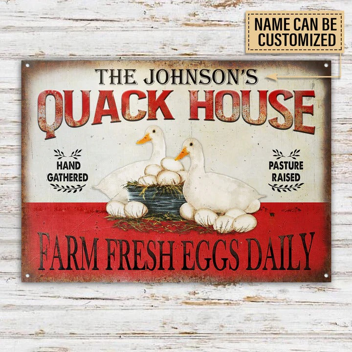 Personalized Duck Quack House Customized Classic Metal Signs