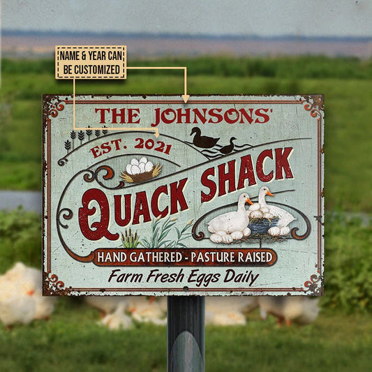 Personnalisé Duck Quack Shack Pasture Raised Custom Classic Metal Signs