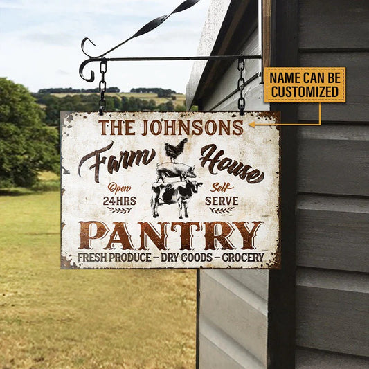 Personalized Farm Farmhouse Pantry Self Serve Customized Classic Metal Signs