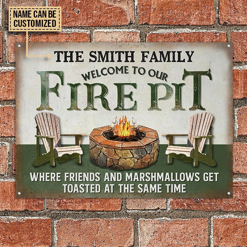 Personalized Fire Pit Get Toasted At The Same Time Custom Classic Metal Signs