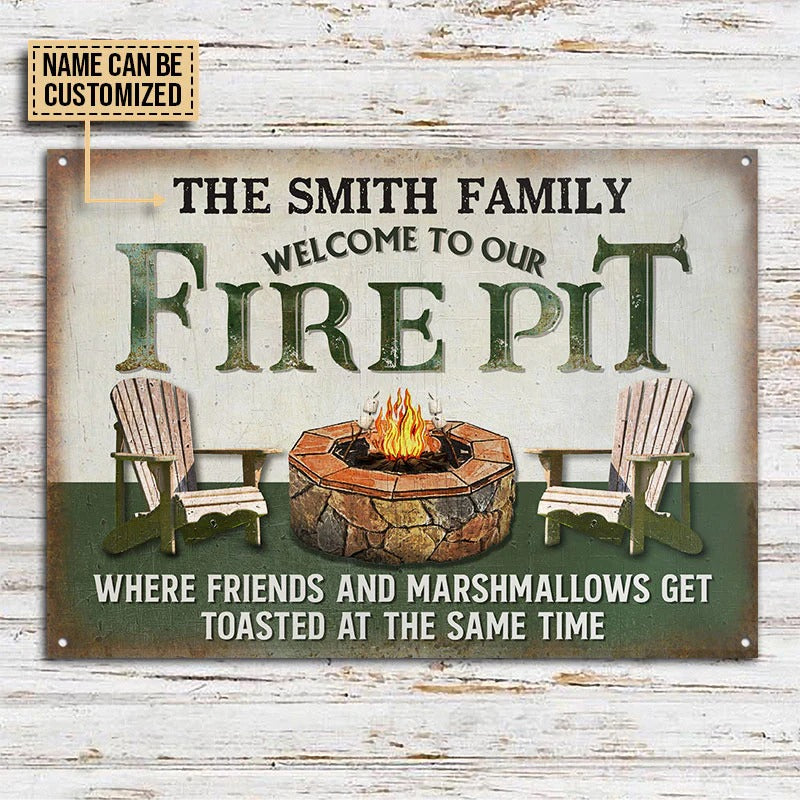 Personalized Fire Pit Get Toasted At The Same Time Custom Classic Metal Signs