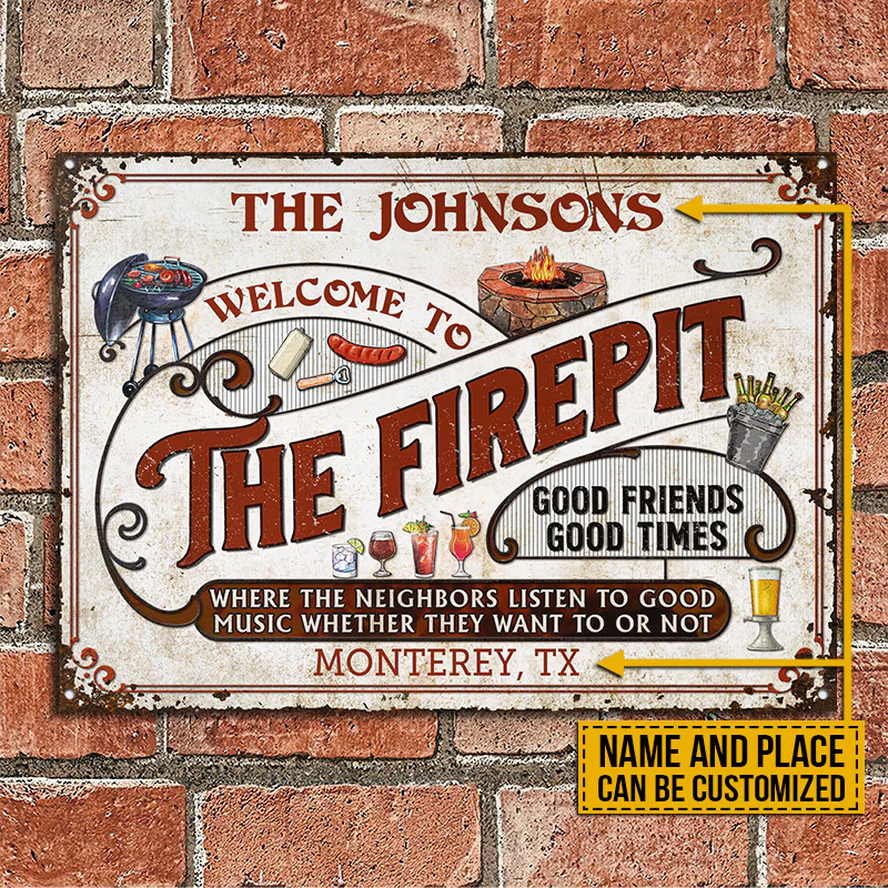 Personnalisé Firepit Grilling Red Écoutez la bonne musique Plaques métalliques classiques personnalisées